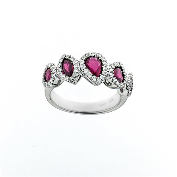 Ringe Valentina Callegher Dame in Weißgold Rubino 1.24 Ct 7401SRB - 7401SRB